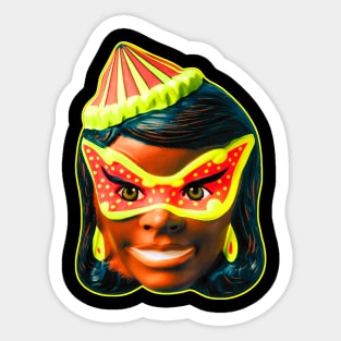 Mask of a Lady in A Mask Sticker